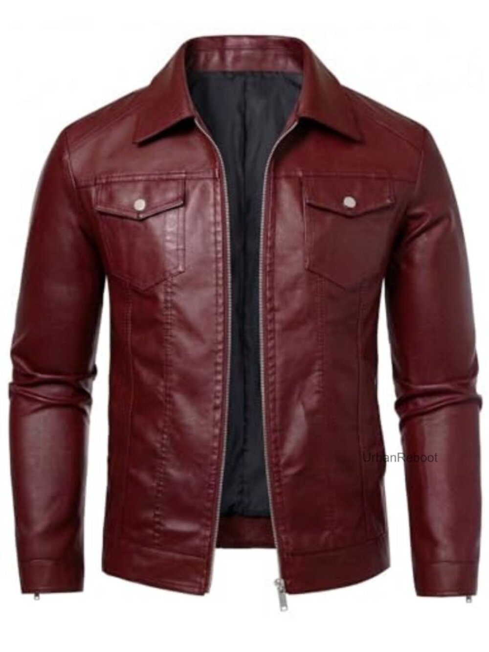 Men's Faux Leather Motorcycle Biker Jacket Bomber Coat